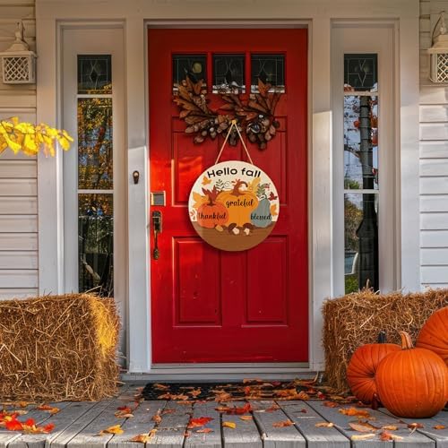 Thanksgiving Decorations - Friendsgiving Wood Welcome Sign for Front Door - Image 5