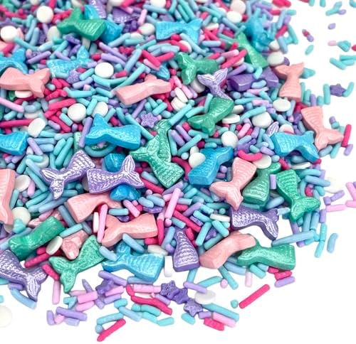 Sprinkles | Mermaid Sprinkles | 4 oz | Cupcake Sprinkles | Cake Sprinkles | Purple and Teal Sprinkles | Manvscakes by Manvscakes