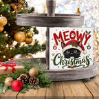 Black Cat Christmas Decor, Meowy Christmas Wooden Sign, Happy Holiday Decor - Image 7