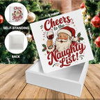 Funny Christmas Decorations Indoor, Santa Claus Wooden Sign Wine Decor - Image 2