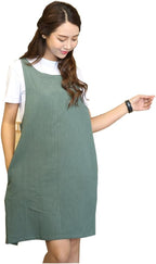 Cotton Linen Japanese Apron Halter Cross Back Bandage X Shape Aprons Two Pockets - Image 3