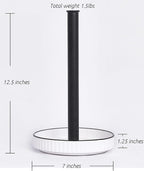 VROOMIUM Black Paper Towel Holder Countertop, Ceramic Base Easy-to-Clean - Image 3