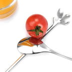 AnSaw 6-Piece Elegant Silver Leaf Long Handle Teaspoons - Image 3