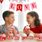 SANNIX 450pcs Valentine's Day Cupcake Liners Red White Love Theme Cupcake Wrappers Paper Wraps Muffin Liners for Valentines Day Wedding Birthday Party Candy Cake Decorations Supplies - Image 5