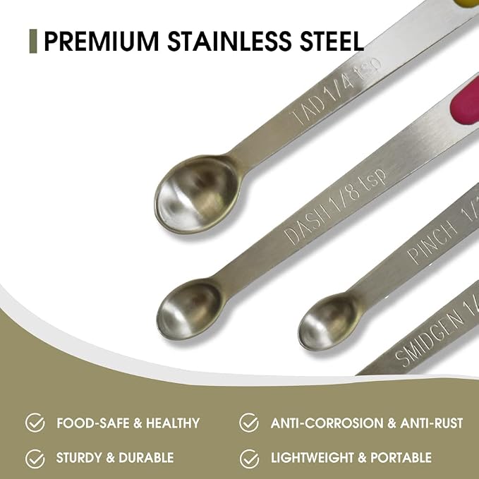 Mini Measuring Spoons Set, Tiny Stainless Steel Measure Teaspoons - Image 3