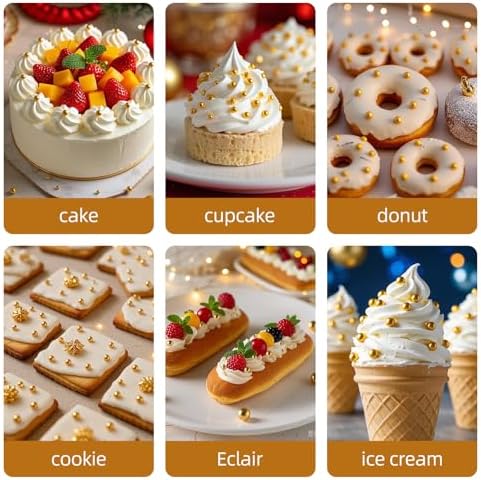 Gold Pearl Sprinkles,130g,Edible Candy Pearls for Baking Sprinkle Mix Size,Edible Sugar Cake Decorations,Cupcake Toppers,Cookie Donuts Ice Cream Decorating,Wedding Birthday Party - Image 3