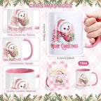 LemonRoad 6 Sets Pink Christmas Mugs 12 oz Xmas Coffee Mugs with Mug Boxes - Image 3