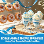 Edible Circle Confetti Sprinkles for Cake,Blue White Round Winter Sprinkle - Image 2