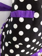 Hyzrz Cute Apron Retro Black Polka Dot Retro Ruffle Side Vintage Cooking Aprons - Image 5