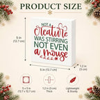 Not a Creature Was Stirring Not Even a Mouse Christmas Wood Box Sign - Image 3