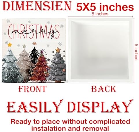 Farmhouse Christmas Decor - Merry Rustic Wooden Sign - Image 2