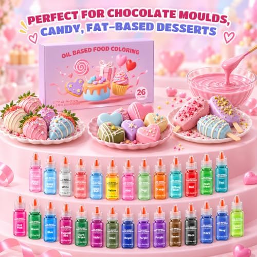 26 Colors Oil Based Food Coloring 6ml Edible Dye for Chocolate Candy Melts - Image 5