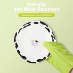 AUAUY Green Oven Mitts, 1 Pair Kitchen Mittens, 392°F Heat Resistant Oven - Image 5