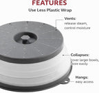 HIC Kitchen Collapsible Microwave Food Cover, BPA Free, Contains Splatter and - Image 4