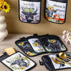 Jingmore 12 Pcs Christmas Highland Cattle Pot Holders with Pocket Gift Bulk - Image 3