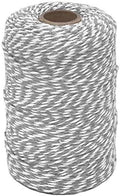 Tenn Well 656ft 2mm Grey White Striped Cotton Bakers Twine for Baking by TennWell