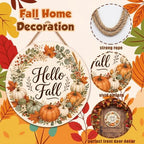 Thanksgiving Decorations - Hello Fall Wooden Wreaths for Front Door - Image 4