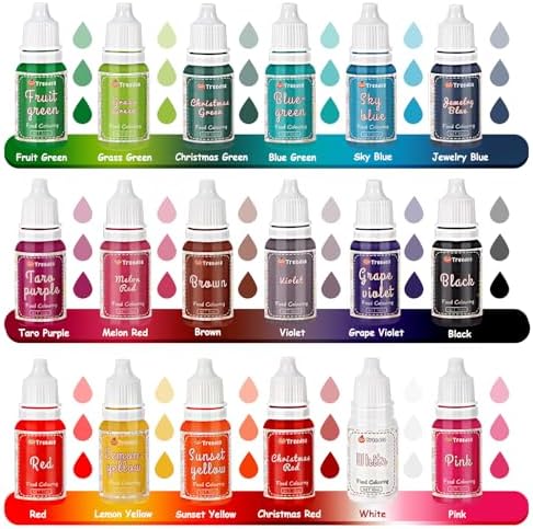 Food Coloring Liquid Set,18 Colors x 10ml Food Grade Food Dye Edible Vibrant Liquid Color for Cake Decorating,Baking,Easter Egg,Icing,Fondant,Cookies,Slime Making DIY Supplies Kit -0.35 Fl. oz/Bottles - Image 2