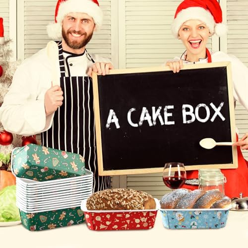 40 Sets Christmas Loaf Pan with Lid Paper Disposable Baking Pans - Image 6