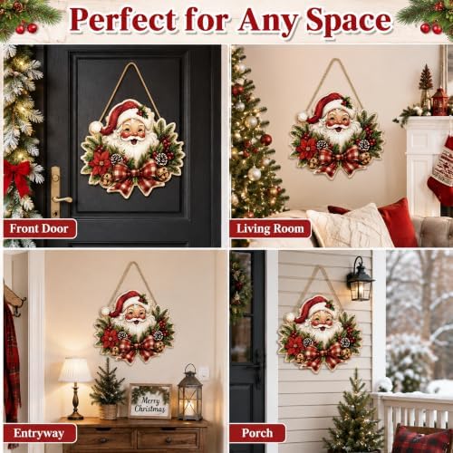 Christmas Decorations - 2D Printed Flat Vintage Santa Claus Welcome Sign - Image 6