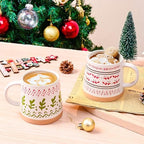 Maustic Christmas Mugs Set of 4, Christmas Coffee Mugs, Ceramic Holiday Mug for Hot Cocoa, Hot Chocolate, Coffee, Tea, Family Gifts, 14 Oz, Microwave & Dishwasher Safe - Image 6