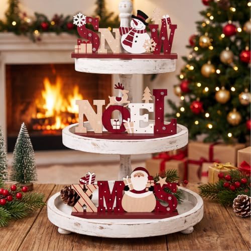 3Pcs Christmas Table Decorations, Wooden Christmas Decor Indoor - Image 5