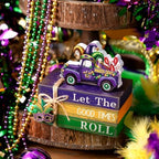 4 Pcs Table Decorations Tiered Tray Decorations Mini Wooden Books Signs for Office Shelf Classroom Tabletop Bookshelf(Mardi Gras) - Image 2