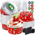 Christmas Mini Cake Pans with Lids, Aluminum Foil Mini Muffin Tins, 30Pack by ZOXILEN