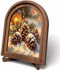Winter Pinecone Arched Table Sign, Rustic Farmhouse Christmas Decor by HPCHENG