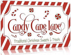 Artlunar Vintage Christmas Decor Gifts Rustic Candy Cane Lane Traditional Christmas Sweets&Treats Tin Sign for Home Farmhouse Kicthen Cafe Bar Wall Decor 8 x 12 Inch (3247) by Artlunar