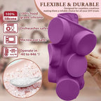 HKNMTT Silicone Round Cookie Mold, 4 PCS Candy Chocolate Moulds, 12-Cavity Cylinder Non-Stick Food Grade BPA Free Moulds for Making Handmade Soap Mini Cake Jelly Brownie Pudding Jello - Image 2