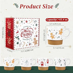 QIKSION 16oz Christmas Mugs, Large Coffee Mugs Set of 4, Holiday Hot Chocolate Ceramic Mug Gift Set for Family, Friends and Colleagues - Image 3