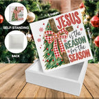 Christian Christmas Decor, Jesus is the Reason for the Season Wooden Sign - Image 2