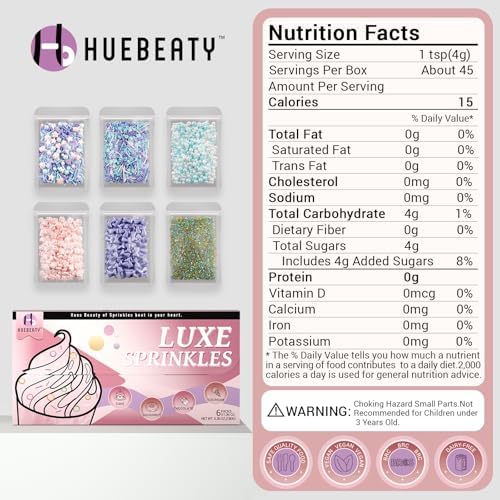 Mermaid Sprinkles, Edible Ocean Seashell Sprinkles for Cakes Cupcakes, 180g - Image 2