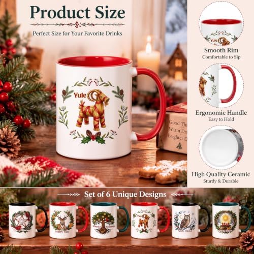 Didaey 6 Pcs Yule Winter Solstice Ceramic Mug for Women - Image 3