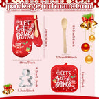 Qinyoung 48 Pcs Christmas Kitchen Oven Mitts Pot Holders, Bright - Image 3