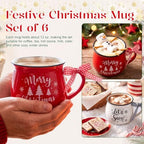 LemonRoad 6 Pcs Christmas Coffee Mugs, 12 oz Holiday Gift Ceramic Mugs Bulk - Image 5