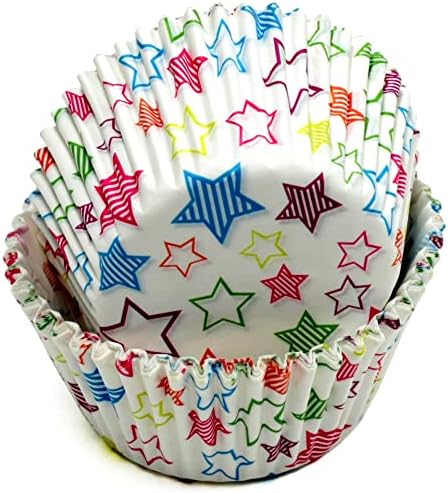Chef Craft Paper Patterned Cupcake Liners, 50 Count, Blue/Pink/Green/Orange by ChefCraft