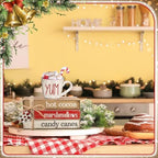 4 Pcs Christmas Table Decorations, Hot Cocoa Bar Wooden Signs - Image 4