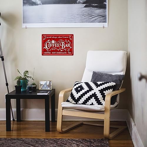 Vintage Metal Sign - Coffee & Tea Bar Decor - Christmas & Hot Cocoa Station - 8 x 12 Inch - Image 6