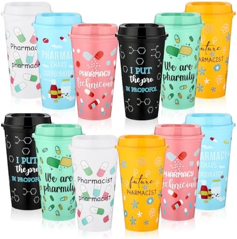 SiliFine 12 Pcs Pharmacy Week Gifts Bulk 16 oz Pharmacist Tumblers Gifts by SiliFine