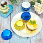 JarThenaAMCS 200Pcs Graduation Foil Cupcake Liners Baking Cups Gold Blue 2026 Congrats Grad Foil Metallic Cupcake Wrappers Muffin Liners for College High School Party Supplies Table Decor - Image 4