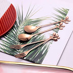 AnSaw Elegant Rose Gold Leaf Coffee Spoons - Image 3