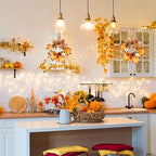 Syhood 2 Pcs 9 Inch Small Fall Wreath for Cabinet Mini Fall Wreath - Image 4