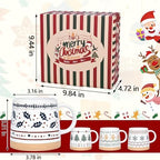 Homlouue Christmas Mugs Set of 4, Merry Christmas Mugs, Holiday Mug, Holiday Coffee Mugs, Xmas Gifts for Friends Family Coworker, 14 Oz - Image 7