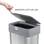 Clorox 13 Gallon Trash Can - 50L Kitchen Trash Can - Rectangular Stainless - Image 6