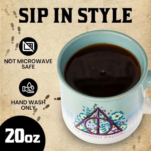 Silver Buffalo Harry Potter Deathly Hallows Reactive Glaze Camper Mug, 20oz - Image 3