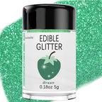Green Edible Glitter Glimmer Powder for Cakes Drinks - Colaele 5 grams Food Grade Luster Dust Metallic Food Decorating Sprinkle Disco Brew Dust for St. Patrick Decorations Wine Beverage Dessert, Vegan - Image 7