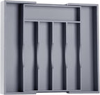 Kitchen Silverware Drawer Organizer and Storage Bamboo Wood Cooking Utensil - Image 8