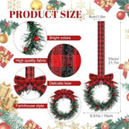 Retrowavy 12 Pcs Small Christmas Kitchen Cabinet Wreaths with Ribbon - Image 2
